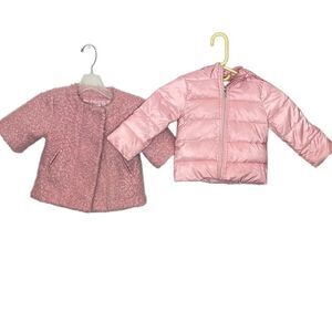 Habitual Kid Double Layer Pink Puff/Fuzzy Jacket. 24 Months.